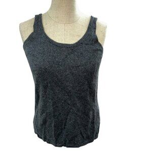 garnet Hill charcoal gray 100% cashmere sleeveless tank top shell sweater S